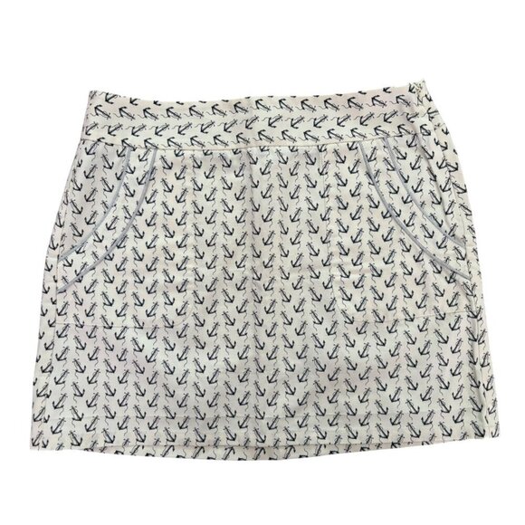 J. Crew Dresses & Skirts - J. Crew Nautical Anchor Print Mini Skirt in White Size 8 Summer Resortwear